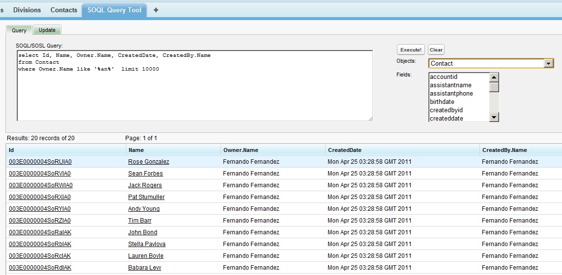 SOQL Query Tool screenshot